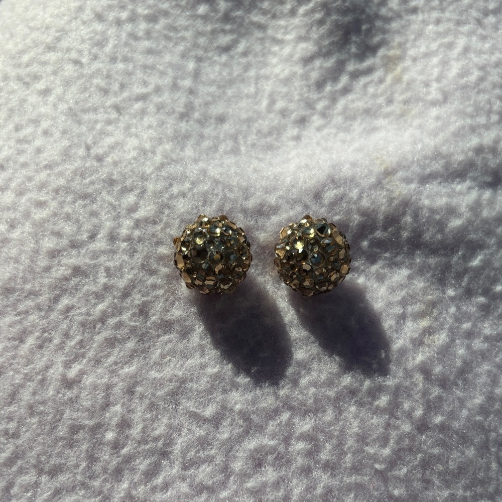 Tarina Tarantino Gold Crystal Ball Earrings